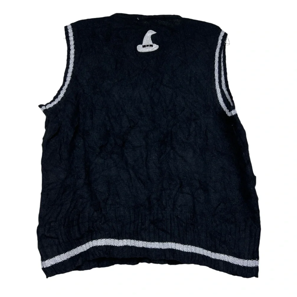 Vintage 80’s Halloween Graphic Embellished Embroidered Sweater Vest - Picture 2 of 3